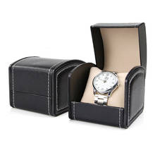 Luxo couro do plutônio caixa de relógio caso titular organizador preto pulseira caixas de jóias exibição de armazenamento melhor presente 2024 - compre barato