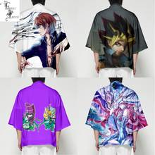 Yu-gi-oh! Fantasia de kimono japonês para homens e mulheres, estampa 3d, anime, manga curta, fashion, casual 2024 - compre barato