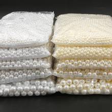 Cuentas de perlas de imitación de plástico ABS, abalorios sueltos sin agujero, redondos, blancos, acrílicos, para mostrador, fabricación de joyería artesanal, 2-18mm 2024 - compra barato