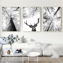 nordic Forest tree DIY Diamond Painting black white deer diamond Embroidery 5d mosaic Diamond cross stitch needlework home decor 2024 - buy cheap