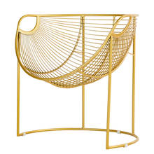 Золотистый стул с металлическим каркасом, железный стул для отдыха, современный простой креативный железный стул для дома, гостиной, ленивый, один кабинет, балкон 2024 - купить недорого