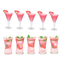 Copas de vino de cóctel para casa de muñecas, suministros de bebidas de cocina para casa de muñecas en miniatura 1/12, 10 piezas 2024 - compra barato