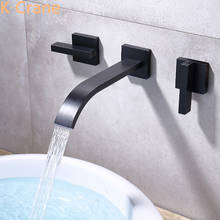 Grifo De montaje en pared oculto, mezclador para fregadero De baño, agua fría y caliente, bronce negro, lavabo cromado, Kranen 2024 - compra barato