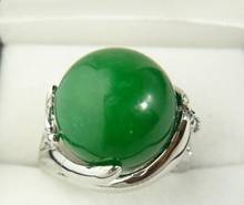 Frete grátis atacado estilo simples 12mm verde jade natural moda anel (#7.8.9) 2024 - compre barato