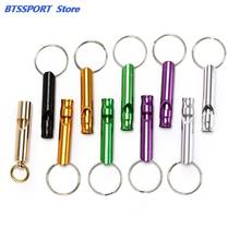 10Pcs Mini Aluminum Alloy Whistle Keyring Keychain For Outdoor Emergency Survival Safety Sport Camping Hunting Random Color 2024 - buy cheap