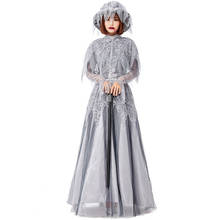 Gray Skeleton Ghost Women Halloween Corpse Bride Costumes Female Zombie Walking Dead Scary Cosplay Purim Role Play Party Dress 2024 - buy cheap