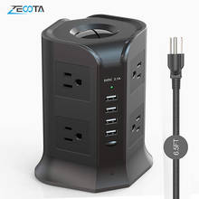 Smart Tower Power Strip Vertical Surge Protector Outlet 8 way AC Socket US Electrical Plug Adapter 6.5ft/2m Extension Cord Home 2024 - buy cheap
