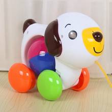 Милая собака-Робот щенок автомобиль тянуть вдоль животного с поводком детская обучающая ходячая игрушка 2024 - купить недорого