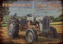 Cartel de Metal de estaño para pared, placa clásica de Massey Ferguson 35, cartel de publicidad de vientre dorado, Retro, Vintage 2024 - compra barato