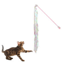 Varinha interativa com borla brilhante, brinquedo para gatos, varinha de plástico engraçada, colorida e engraçada 2024 - compre barato