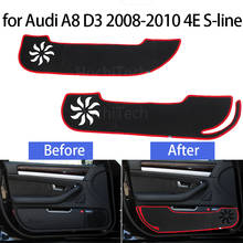 Protector interior de puerta de alfombra, cubierta de borde lateral para Audi A8 D3 2008-2010 4E, accesorios de pegatina antipatadas para puerta de coche 2024 - compra barato