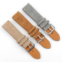 Onthelevel Genuine Suede Watch Strap Brown Gray Soft Handmade Wristband 18mm 20mm 22mm Watch Accessories #E 2024 - buy cheap