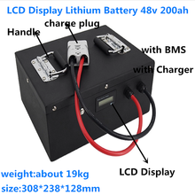 GTK-batería de iones de litio de alta capacidad, sistema Solar de 48V, 200Ah, 18650 celdas con BMS para almacenamiento de energía + cargador de 20A 2024 - compra barato