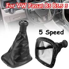 Car 5 Speed Carbon Fiber Gear Shift Knob Gaitor Boot For VW Passat B5 B5.5 Bora Golf 2024 - buy cheap