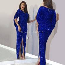 Sparkly Royal Blue Mermaid Evening Dress Floor-Length Prom Dress Formal Dress Middle East Saudi Arabia Robe De Soiree Aibye 2024 - buy cheap
