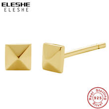 2020 New Arrivals 925 Sterling Silver Stud Earrings 18K Gold Plated Geometric Square Earrings For Women Party Jewelry 2024 - buy cheap
