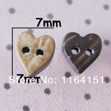 50pcs/pack Heart Natural coconut button&Wood Button shape 7*7mm clothing children decoration/Craft/Scrapbooking Sewing Buttons 2024 - buy cheap