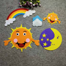 XICC Smile Face Sun Clound Children Room DIY Wall Stickers Felt Non-woven Moon Craft Kids Kindergarten School Handwork Doll Gift 2024 - buy cheap