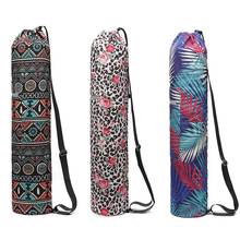 Portable Yoga Mat Bag Canvas Yoga Mat Carry Bag Drawstring Printed Gym Fitness Backpack Yoga Mat Carry Pouch Shoulder Bags 2024 - buy cheap