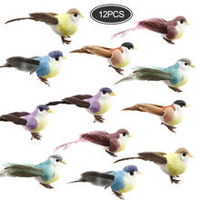 12pcs DIY Artificial Bird Feather Foam Cute Simulation Bird Sparrow Home Decor Table Bookshell Ornament Mini Craft Birds 2024 - buy cheap