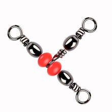 20pcs T-shape Rolling Fishing Swivel Connector Bearing Barrel Ring 3 Way Swivels Fishhook Lure Line With Beads Fishing Tackle 2024 - buy cheap