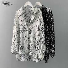 Women Turn-down Collar Korean Fashion Clothing 2021 Autumn Long Sleeve Print Blouse Pullovers Vintage Shirts  Blusas Mujer 11288 2024 - buy cheap