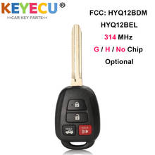 KEYECU-llave de coche con Control remoto, accesorio para Toyota Camry Corolla 2012-2017, Fob 4 botones-314MHz-G / H Chip - FCC ID: HYQ12BDM HYQ12BEL 2024 - compra barato