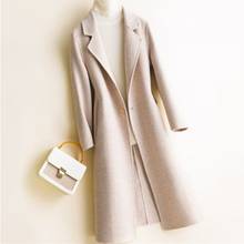 Abrigo largo de lana para mujer, chaqueta informal de Color sólido, ropa de calle femenina, otoño e invierno, novedad de 2020 2024 - compra barato