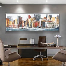 Modern Abstract City Landscape Oil Painting On Canvas Posters And Prints Wall Art Painting For Living Room Home Decor 2024 - buy cheap