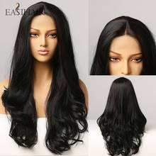 EASIHAIR Long Black Lace Front Wig Synthetic Wigs Baby Hair Women Lace Wig Natural Wavy High Density Heat Resistant 2024 - buy cheap