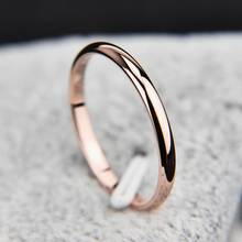 1 шт. горячее кольцо из титановой стали и розового золота, антиаллергенное гладкое простое свадебное кольцо для пар, бижутерия, кольца для мужчин и женщин, ювелирные изделия в подарок 2024 - купить недорого