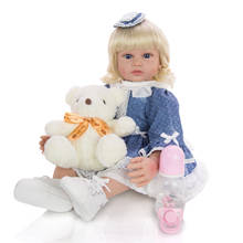 Muñeca de princesa Reborn de 24 pulgadas para niños, cuerpo de tela de 60 CM, muñeca de bebé recién nacido, regalo para niños pequeños, juguete de compañero de juegos 2024 - compra barato