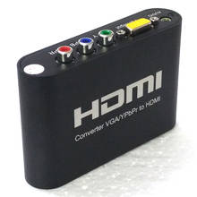 Charmvision-conversor e conversor de áudio estéreo, cvy2h, vga, ypbpr para hdmi, hddb, 15pin, vga, y, pb, 3.5mm, rgb, hdmi 720p, interruptor 2024 - compre barato