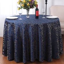Mantel de poliéster de lujo para mesa, cubierta de tela de hoja dorada para boda, fiesta de cumpleaños, color rojo, azul y champán, Europa 2024 - compra barato