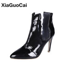 Bota feminina de salto alto fino, calçado feminino sexy preto na moda de primavera e outono 2024 - compre barato