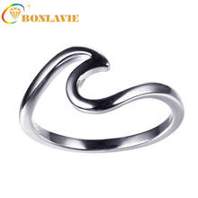 BONLAVIE Wave Shape Simple Ring Jewelry Female Rose Gold Ring  Trendy  Cocktail Ring for Women 2024 - buy cheap