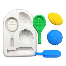 Football Tennis Rugby Silicone Mold Sugarcraft Chocolate Cupcake Baking Fondant Cake Decorating Tools 2024 - buy cheap