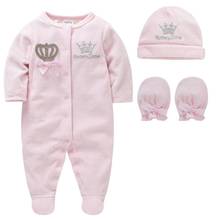 Velvet Newborn Baby Boys Girl Rompers Hat Gloves Cartoon Roupas Bebe De Infant Jumpsuit Overalls Cute Toddler Onesies Outfit 2024 - buy cheap