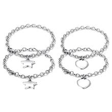 Stainless Steel Link Chain Bracelet For Men Women Fashion Star Heart Jewelry Gift 2024 - buy cheap