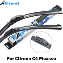 Buildreamen2 Car Wiper Blade Windscreen Rubber Wiper For Citroen C4 Picasso Fit Bayonet /Push Button / Side Pin Arms 2006-2018 2024 - buy cheap