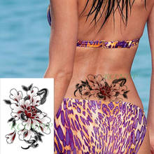 Водостойкая временная татуировка наклейка Китайский пион цветок Змея поддельные тату флэш-тату большой размер боди-арт для девушек женщин мужчин 2024 - купить недорого