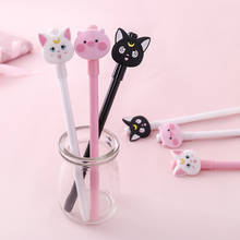 4 Pcs Cute Kawaii Cat Pink Leopard 0.5mm Gel Pen Student Plastic Writing Pens Escolar Papelaria Learning Stationery Give Friend 2024 - buy cheap