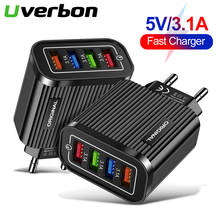 EU US Universal 4 Ports USB Travel Charger 5V/3.1A Phone Fast Charging Smart Adapter Head For iPhone12 Samsung Xiaomi Charge 2024 - buy cheap