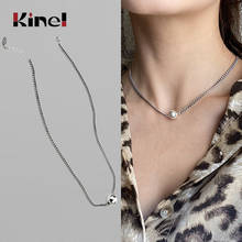 Kinel Genuine S925 Sterling Silver Round Pendant Necklaces For Women Fine Jewelry Handmade Vintage Silver Choker Necklace 2024 - buy cheap