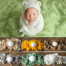 Dvotinst-Accesorios de fotografía para recién nacido, gorrito de orejas suaves de punto para bebé, envolturas de muñeca de oso, accesorio de fotografía, accesorios para sesión de fotos de estudio 2024 - compra barato