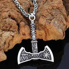 Retro Nordic Style Viking Double Axe Pendant Rope Chain Necklace Men's Classic Punk Amulet Jewelry 2024 - buy cheap