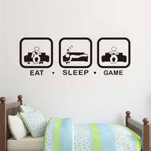 Eat Sleep Game Wall Decal Gaming Joystick Playing Sticker Wall Decal Kids Room Gamer Wall Art Sticker Vinyl Home Decoration 2024 - buy cheap