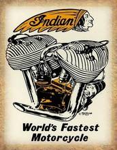 Индийский самый быстрый в мире мотоцикл ретро металлический жестяной знак плакат для дома гаража тарелка кафе Паб мотель искусство настенный Декор 2024 - купить недорого