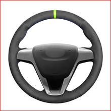 Black Suede Hand Sew Comfortable Soft Steering Wheel Cover for Lada Vesta 2015 2016 2017 2018 2019 2020 Xray 2015-2020 2024 - buy cheap