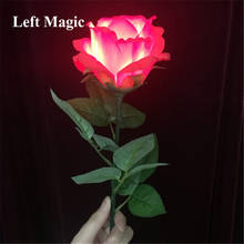 Iluminação rosa com controle remoto/botão (1 flor), truque de mágica, flor, feche a mágica de palco, mágica para amantes românticos 2024 - compre barato